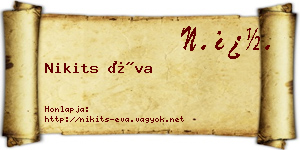 Nikits Éva névjegykártya